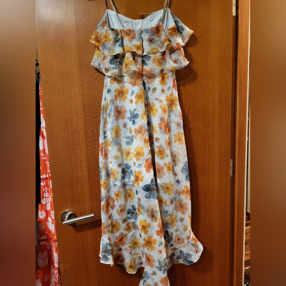 Anthropologie High Low Floral Ruffle Dress - Picture 8 of 9